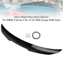 Gloss Black Rear Boot Spoiler For BMW 4 Series F36 14-20 4DR Coupe PSM Style