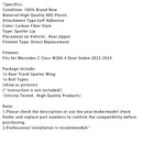 Carbon Fiber Look Boot Rear Spoiler Wing For Mercedes Benz W206 C63 Style  2022-2024