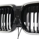 Double Slat Gloss Black Front Kidney Grill Grille Fit BMW IX3 G08 LCI 2022-2024