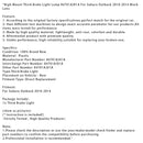 High Mount Third Brake Light Lamp 84701AJ01A For Subaru Outback 2010-2014 BLK