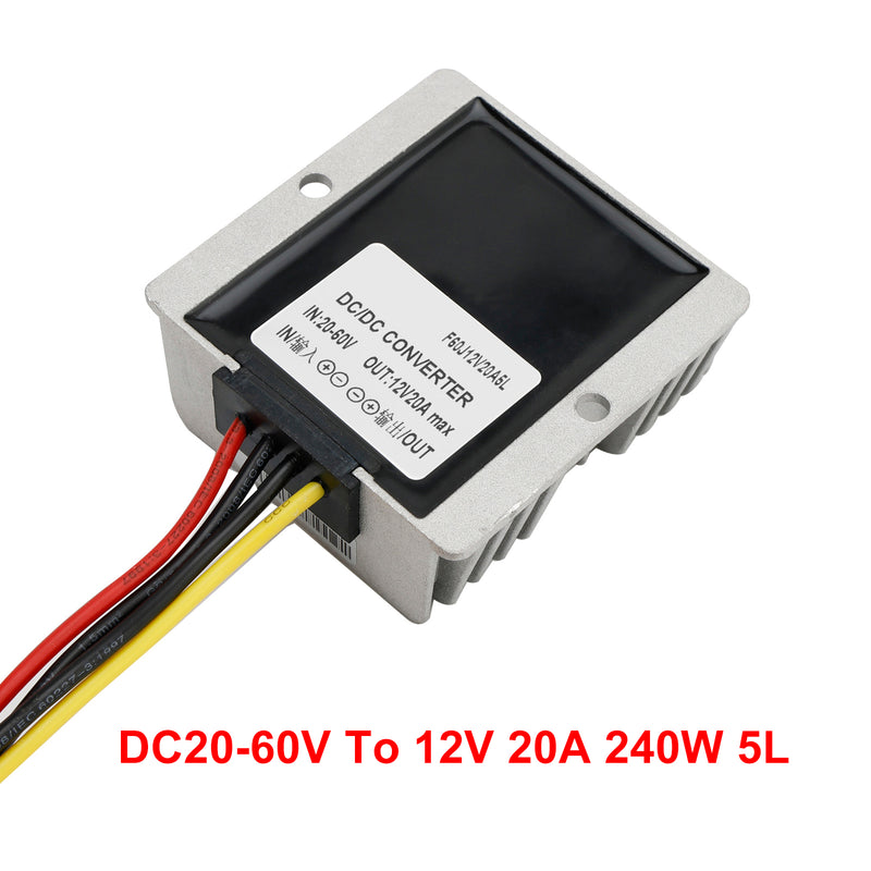 3-30A Waterproof DC/DC Converter Power Supply Regulator 20-60V Step Down To 12V