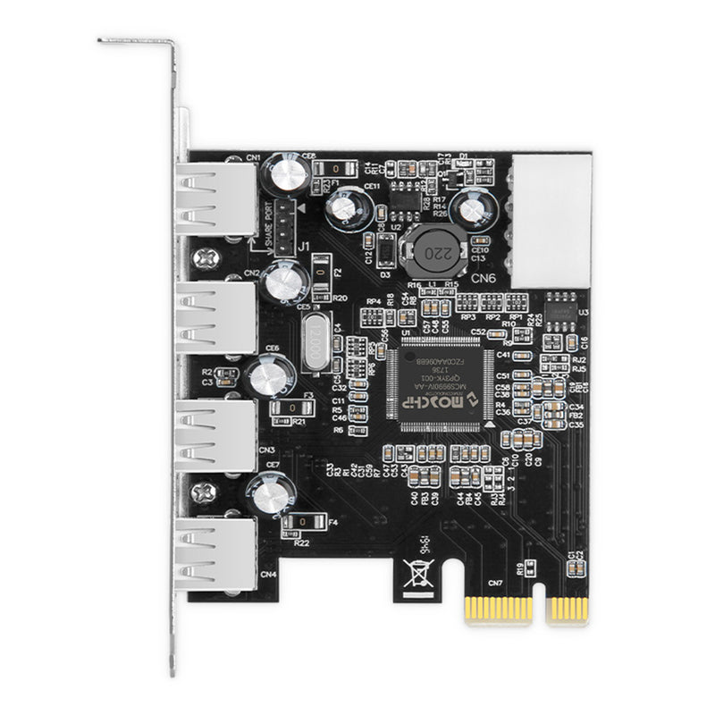 HUB PCIE to USB 2.0 Expansion Card Moschip Adapter Card Large 4PIN Power Supply