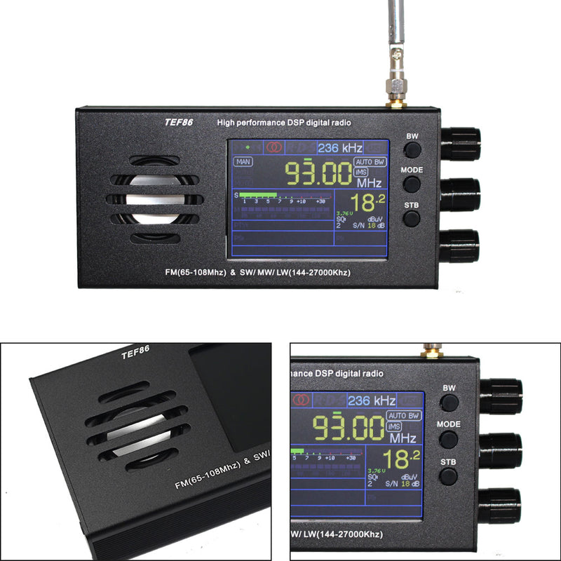 3.2" LCD Display EF6686 High Performance DSP Digital Radio 144-27000KHz SW/MW/LW
