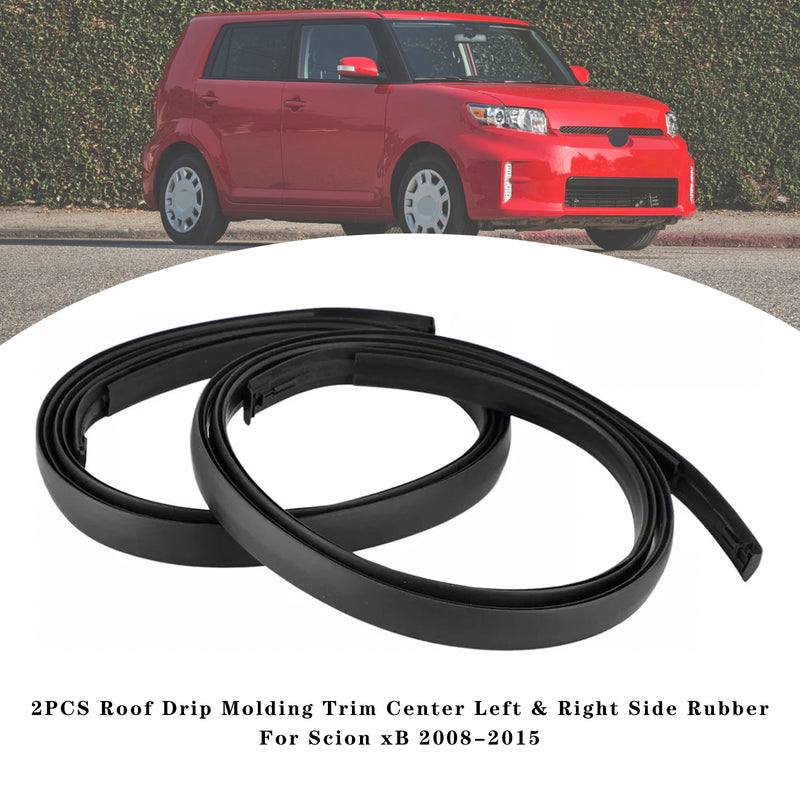 2PCS Roof Drip Molding Trim Center Left & Right Side Rubber For  Scion xB