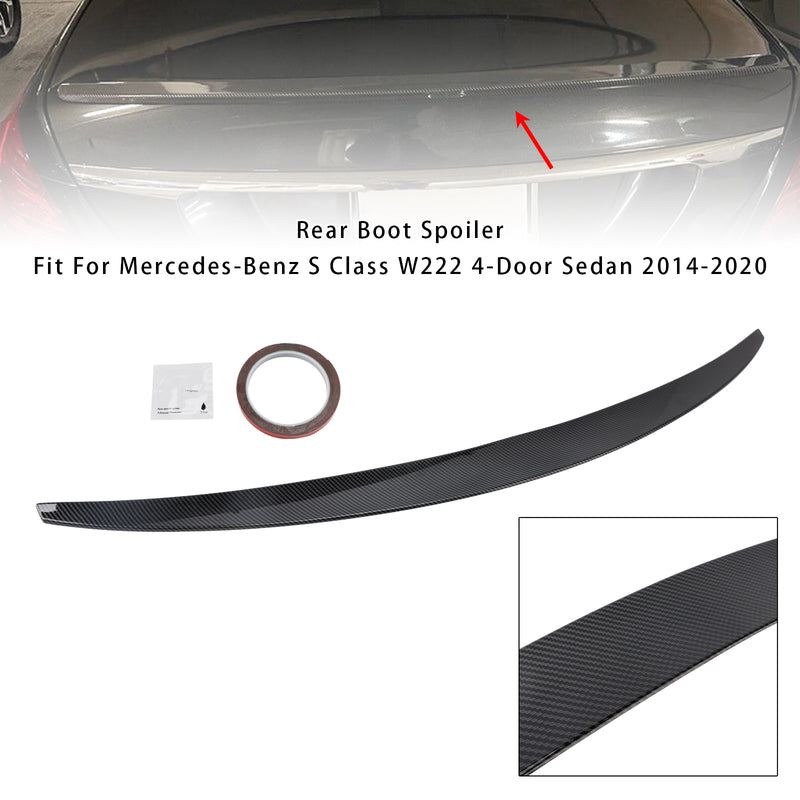 Carbon Fiber Look Rear Boot Spoiler For Mercedes-Benz S-Class W222 2014-2020