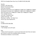 2PCS Front Headlight Glass Clear Cover For BMW X5 E53 2004-2006