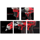 Brushless Impact Wrench Torque Rattle Gun Electric Ratchet w/battery 1/2" 21V
