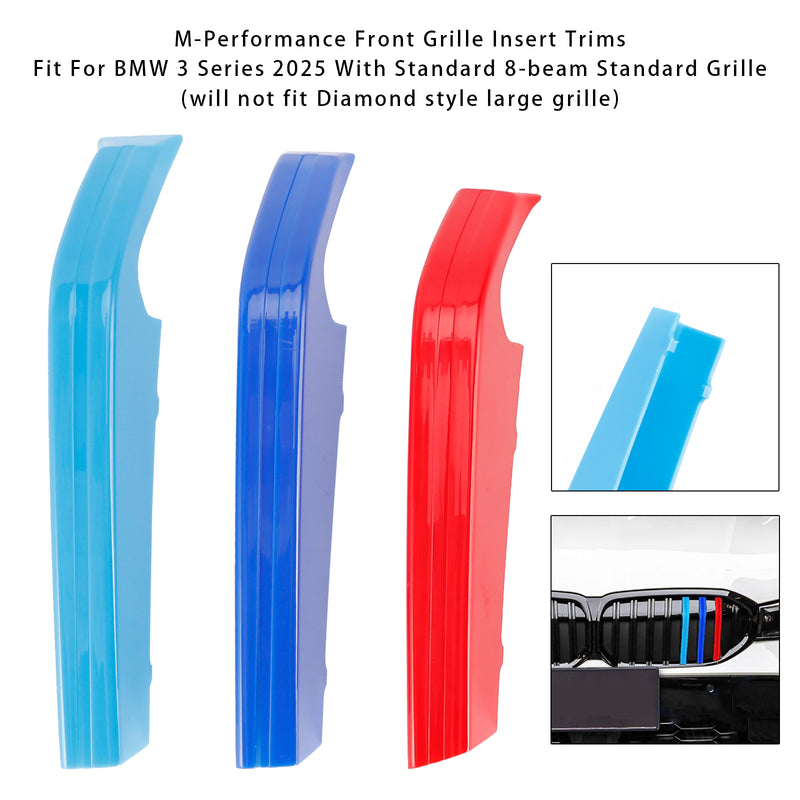 Tri-Color ABS Front Kidney Grille Insert Trims Clip For BMW G20 3 Series 2025