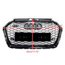 Audi A3 8V 2017-2019 RS3 Style Honeycomb Mesh Front Bumper Grille  Black