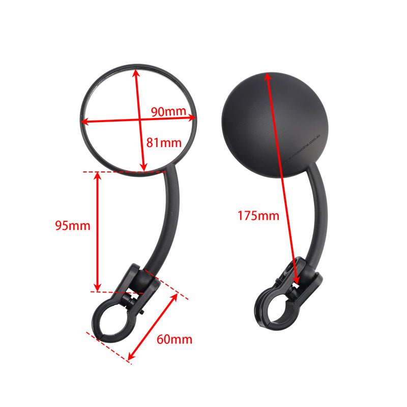 EASY CLAMP ON FOLDING MIRROR SET FOR ENDURO MX CROSS TRAIL ATV SUPERMOTO