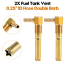 2x 1/4" ID Hose Fuel Tank Vent 1/4"-18NPTF Thread For small and large Fuel tank