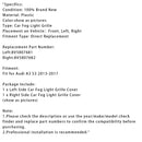 2X Car Front Bumper Fog Light Grilles For Audi A3 S3 2013-2017