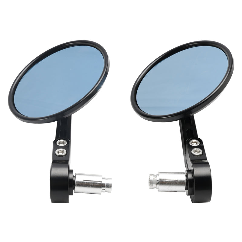 ALU Universal Bar End Mirror Black Pair for 14-17mm ID Bars Fits Street Tracker