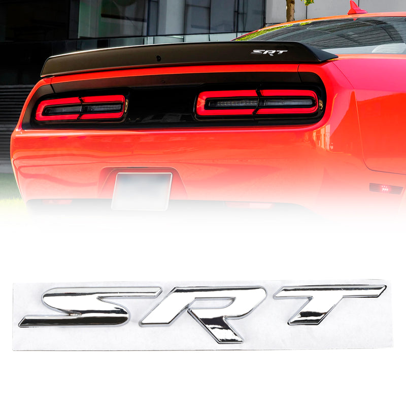 Rear Tailgate SRT Decal Emblem for Challenger Trunk Lid Badge Silver