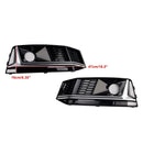 2016-2019 Audi A4 B9 S4 2PCS Black Chrome Front Bumper Foglight Grille Grill