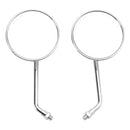 PAIR CHROME 4" ROUND MIRROR 10MM REARVIEW MIRRORS CLASSIC OLD SCHOOL STYLE