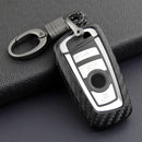 Leather Silicone Car Key Case Cover With Buckle For BMW Square