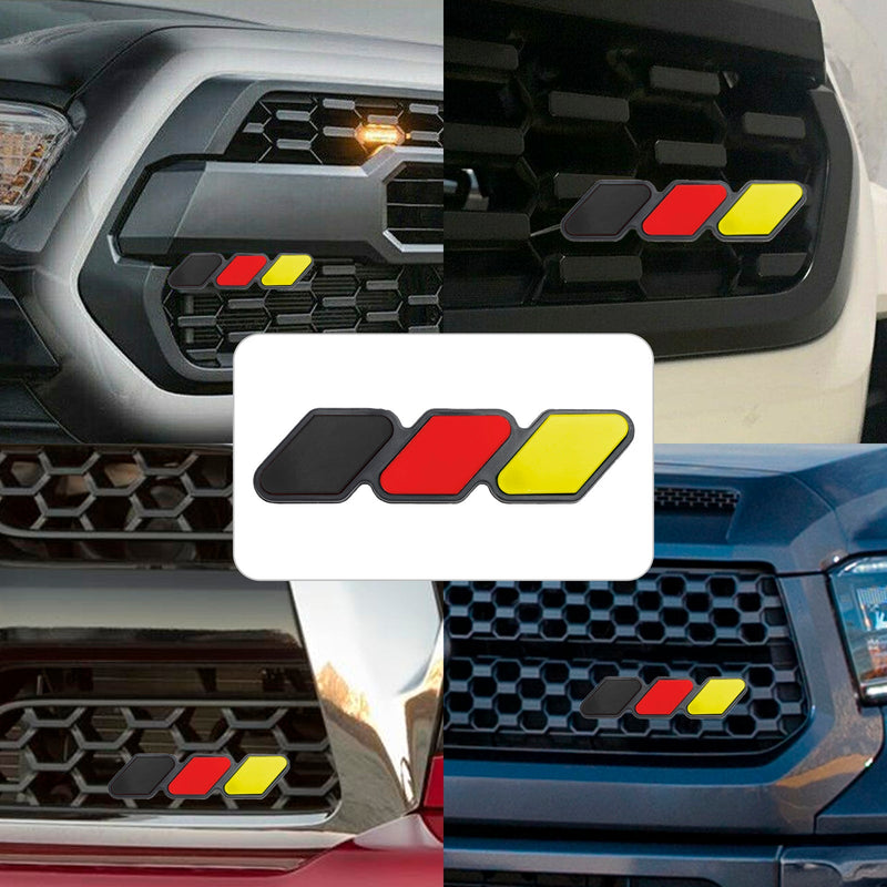 All Year Models Toyota Tacoma TRD Tundra RAV4 Tri-Color Grille Badge Emblem Car Accessories