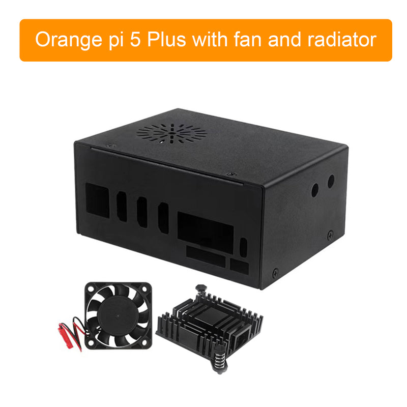 Orange pi 5 Plus metal cooling case with fan and external antenna WIFI