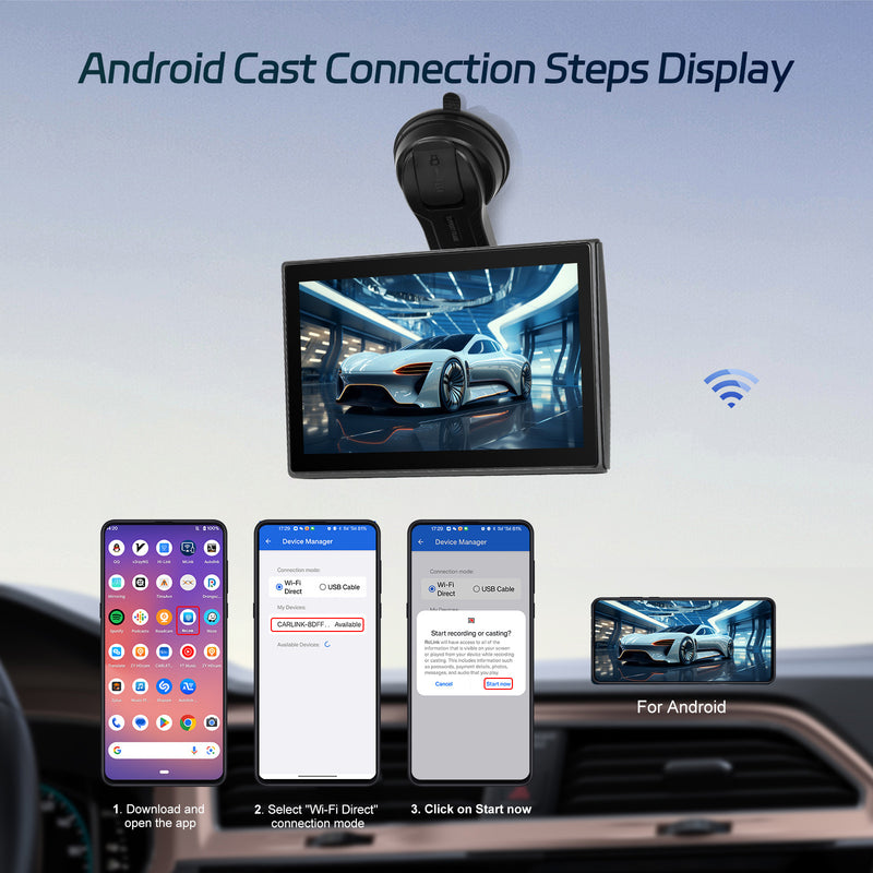 7-inch Full Touch Screen Apple CarPlay Horizontal Vertical Switching AHD Camera