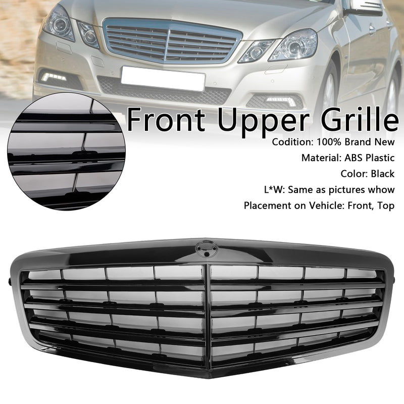 Black Front Grille Grill Fit Mercedes-Benz E Class W212 E350 E550 2010-2013