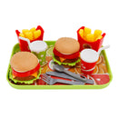 Hamburger Waffles Fries Drink Play Food Pretend Toy Kitchen Set Children Toy Set