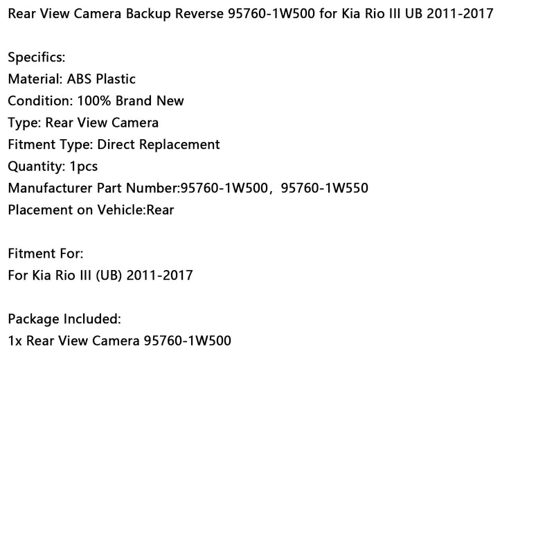 Rear View Camera Backup Reverse 95760-1W500 for Kia Rio III UB 2011-2017