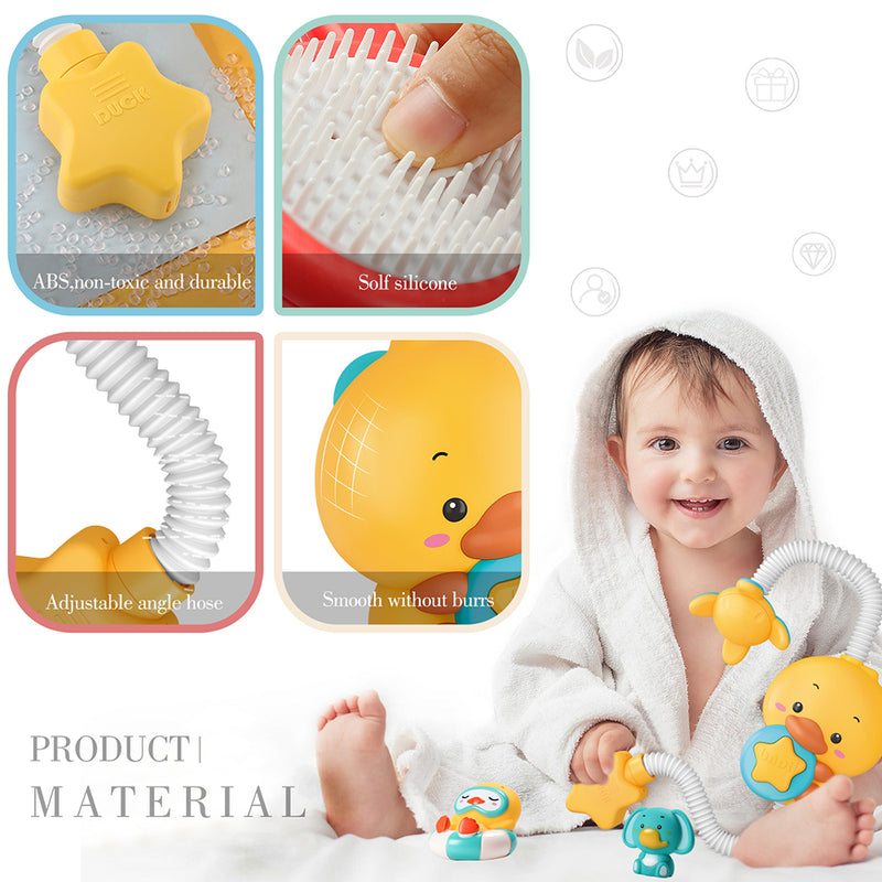 360°Adjustable Electric Duck Bathtub Sprinkler Baby Bath Toys Kids Bathroom