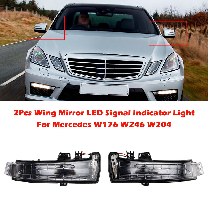 2Pcs Wing Mirror LED Signal Indicator Light For Mercedes W176 W246 W204