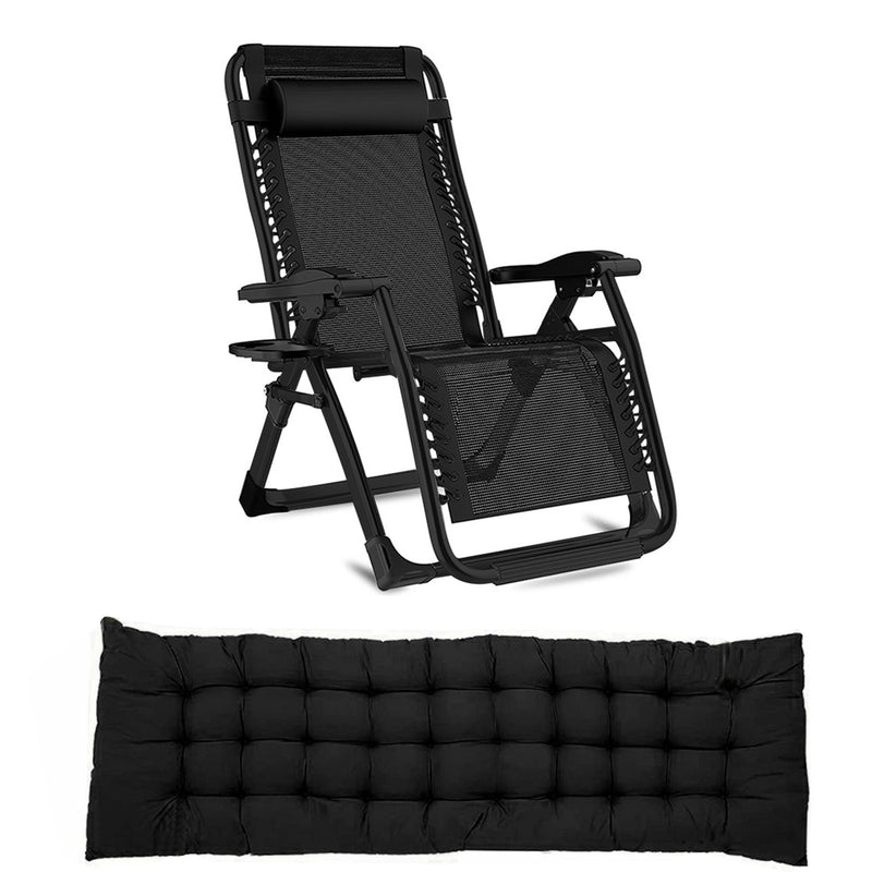 Oversized Zero Gravity Chair Recliner Lounge Chair Reclining Chaise With Pad