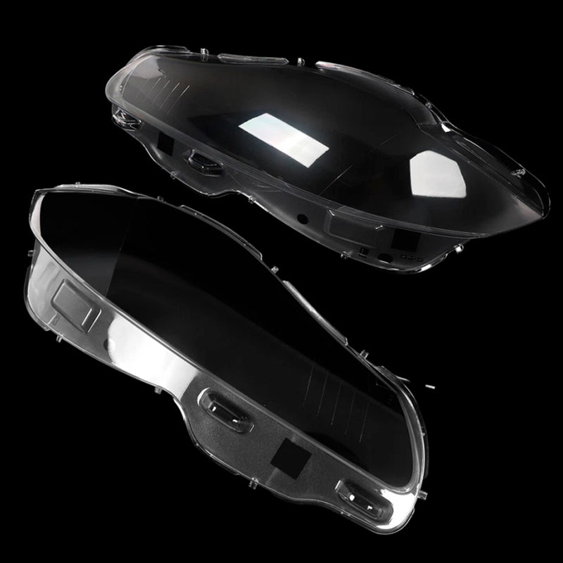 Pair Front Headlight Lens Cover Shell Clear For Jaguar XJ XJL 2010-2019