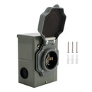 RV 50 Amp Power Inlet Box Outdoor Receptacle 3 Prong Locking Plug with LED Light