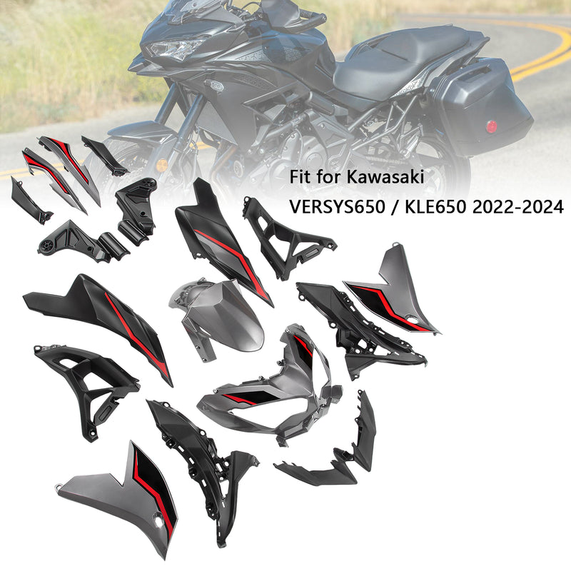 Injection ABS Bodywork Fairing Kit For Kawasaki VERSYS 650 KLE 2022-2024 04#