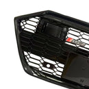Black Front Bumper Grille Grill Fit Audi A7 C8 S7 2019-2024 W/ACC