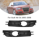 A Pair Of Car Fog Lamp Grilles 4F0807681A 4F0807682A For Audi A6 C6 2005-2008