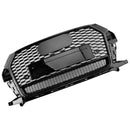 RSQ3 Style Front Honeycomb Grill Grille Fit Audi Q3 2016-2018 Gloss Black