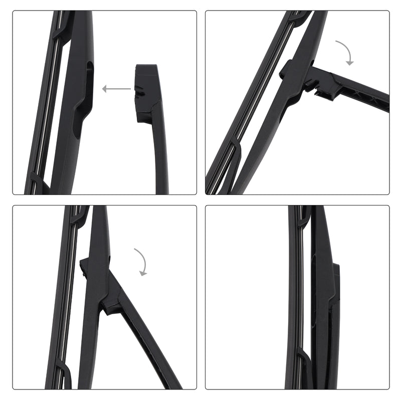 Rear Windshield Wiper Blade Arm Set for Peugeot 206 1998-2011 370mm 15inch