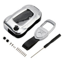 VW Polo Skoda Leather Alloy Zinc Car Key Silvery Case Cover