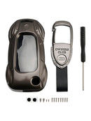 Audi A1 A3 S3 Leather Alloy Zinc Car Key Gray Case Cover