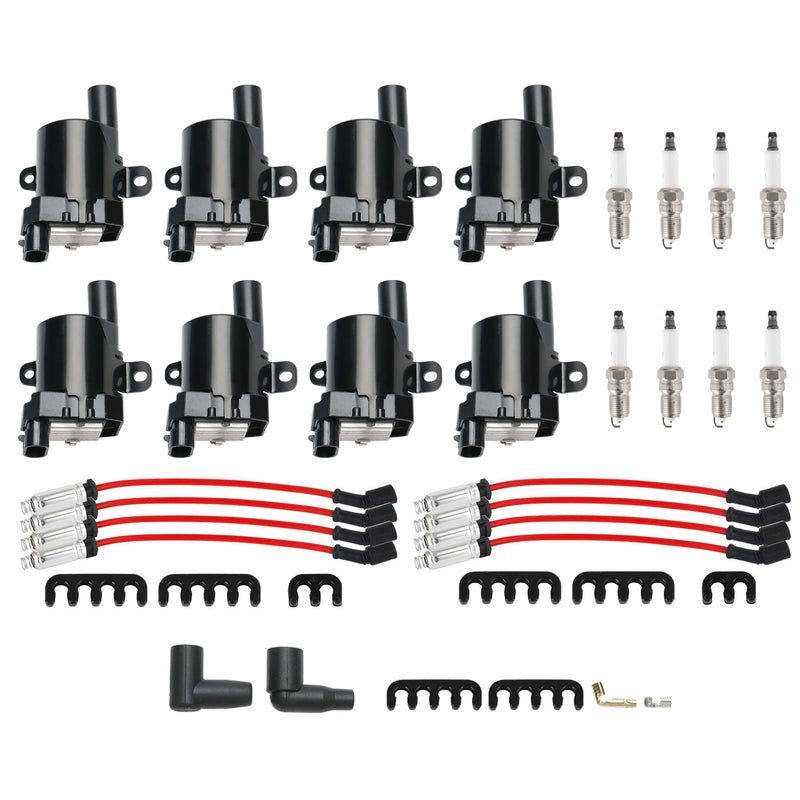 2002-2006 Cadillac Escalade Chevrolet Avalanche 1500 Tahoe 8Pack Ignition Coil+Spark Plug+Wires Set UF262
