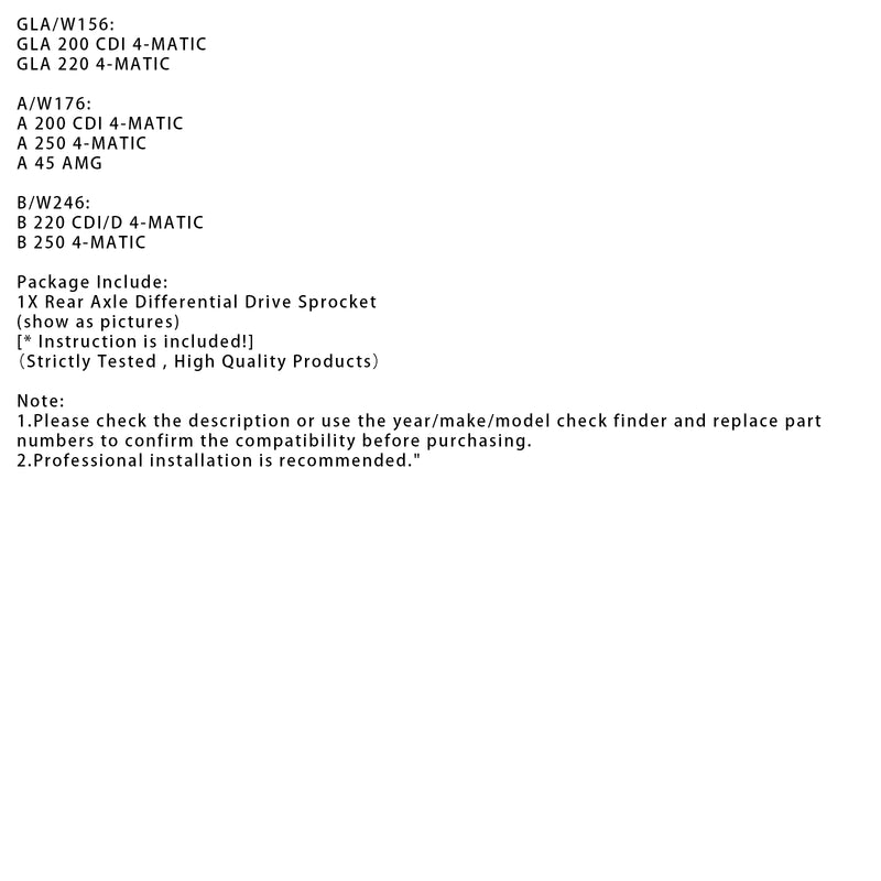 Rear Differential Drive Sprocket A2463506900 For Mercedes W246 CLA250 B25 A45