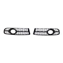 Front Bumper Honeycomb Fog Grille Cover For Audi A4 B7 S-Line S4 2005-2008 Black