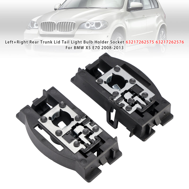 Left+Right Rear Trunk Lid Tail Light Bulb Holder Socket For BMW X5 E70 2008-2013