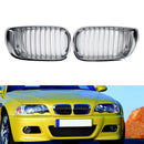 Front Kidney Hood Grille Grill For BMW E46 3 Series 4 Door 2002-2005 Chrome