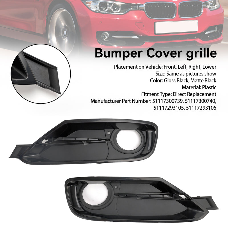 BMW 3 Series F30 F31 2013-2015 2PCS Front Bumper Fog Light Grille Covers