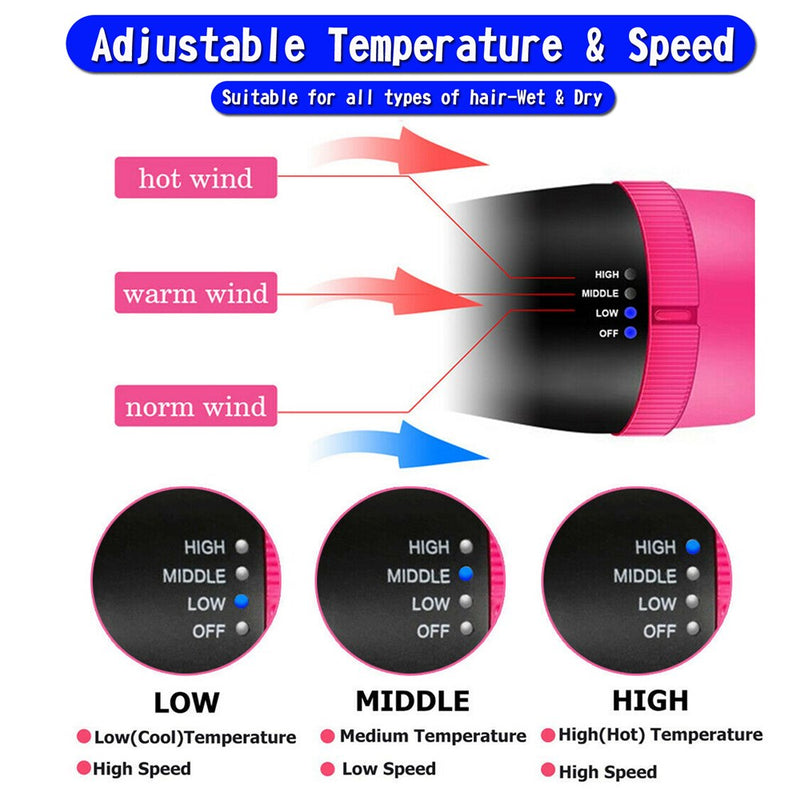 Hair Dryer Brush Styler Straightening Curling Comb 2 In 1 One Step