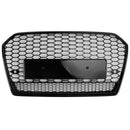 RS6 Style Honeycomb Mesh Front Grille Grill Fit Audi A6 S6 C7 2016-2018 Black