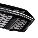 2PCS Fog Light Cover Grille Grill Fit AUDI A4 B9 S-Line S4 2016-2018