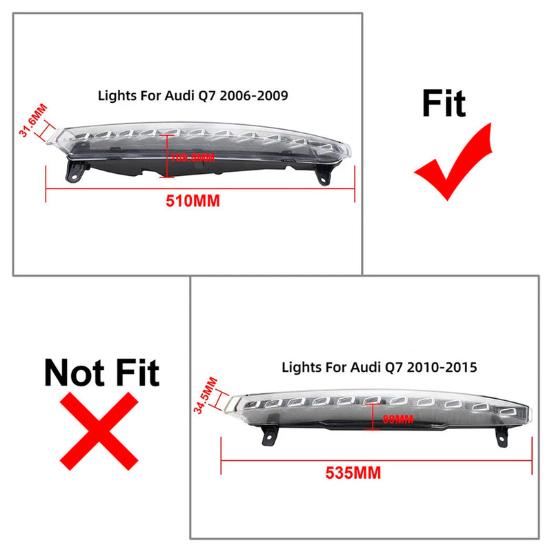 Pair LED Daytime Running Light 4L0953041 4L0953042 For Audi Q7 4L 2007-2009