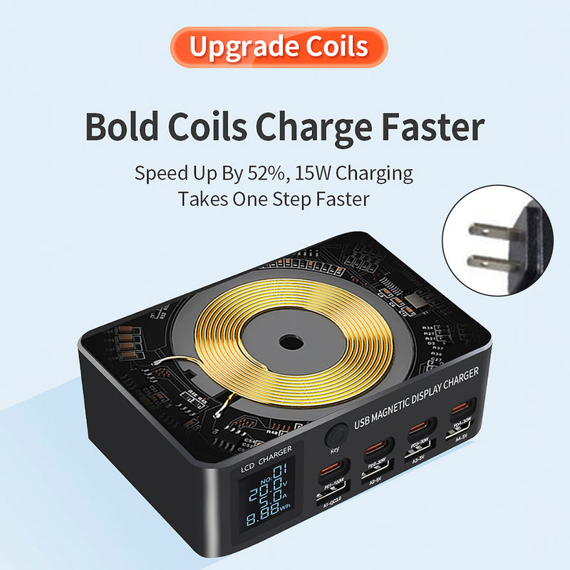 140W Fast Charging Charger Intelligent PD100W Notebook Multi-Port USB Charger US